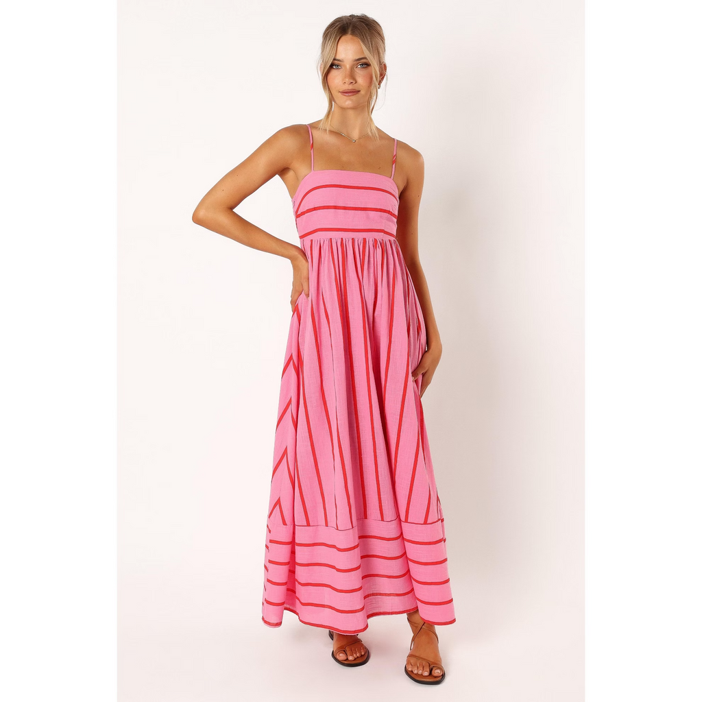Versatile striped maxi skirt