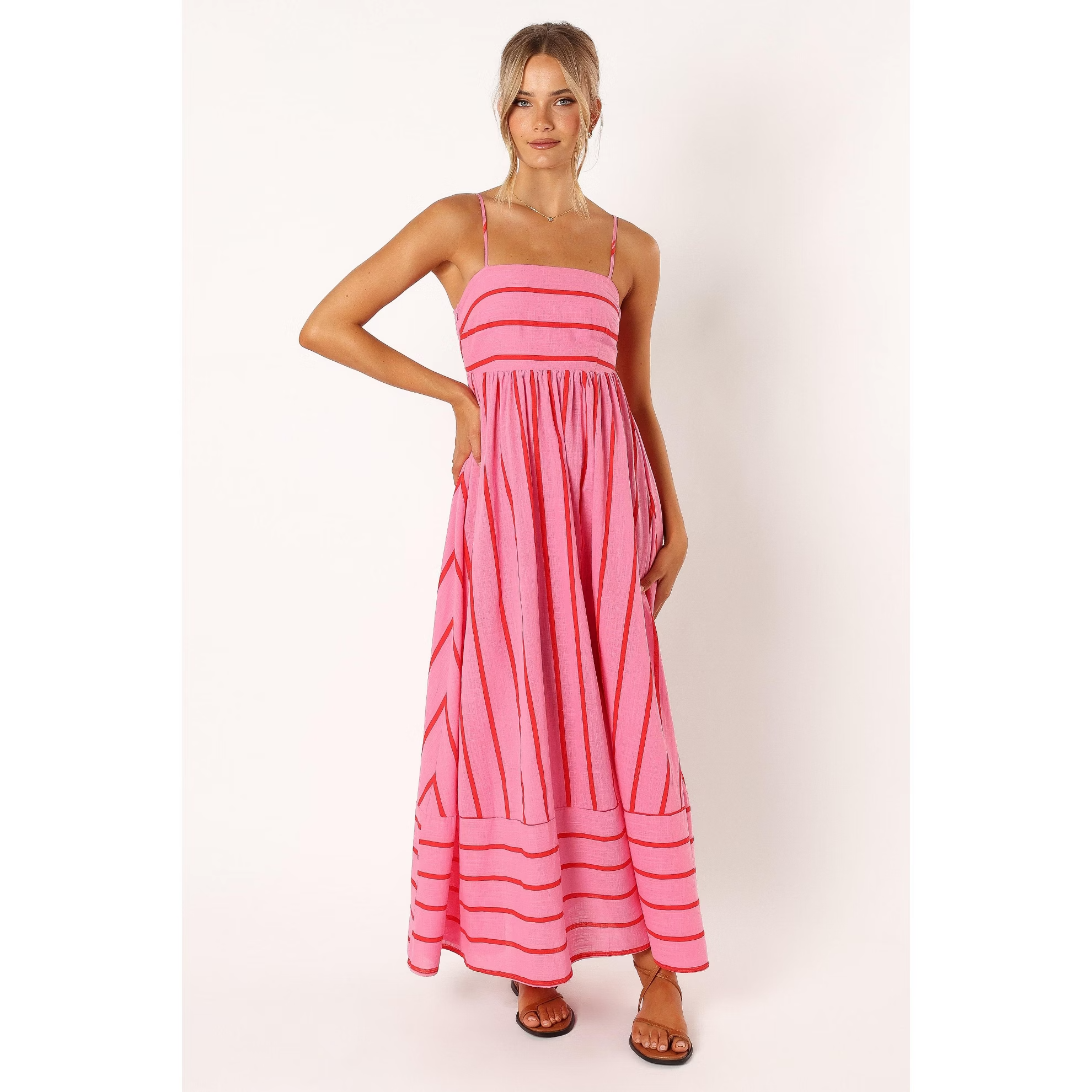 Versatile striped maxi skirt