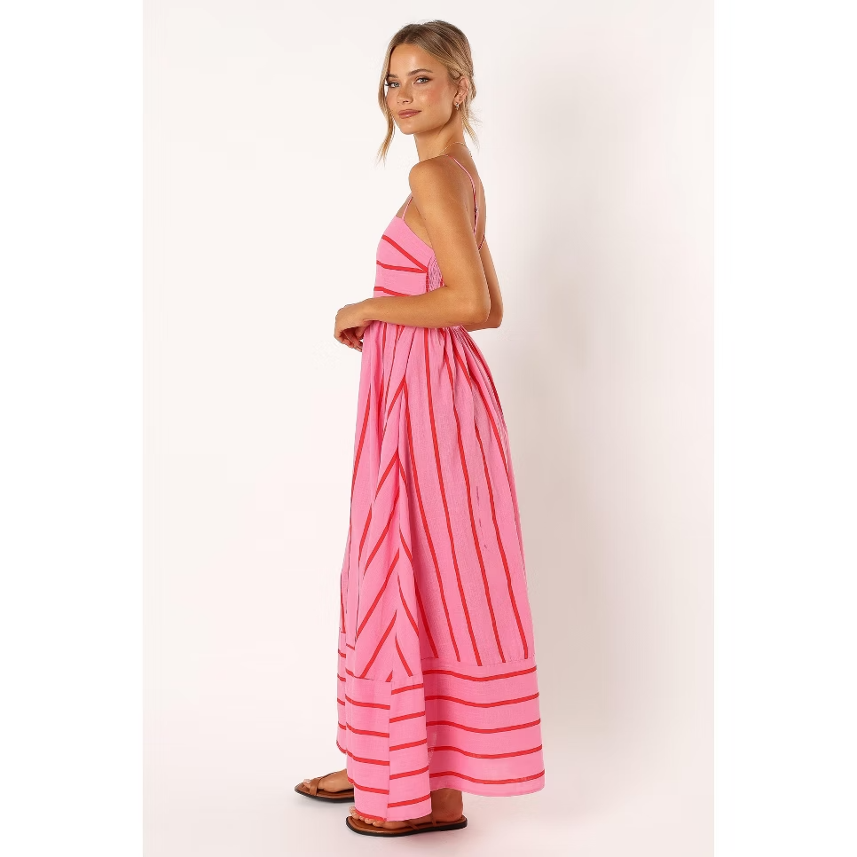 Versatile striped maxi skirt