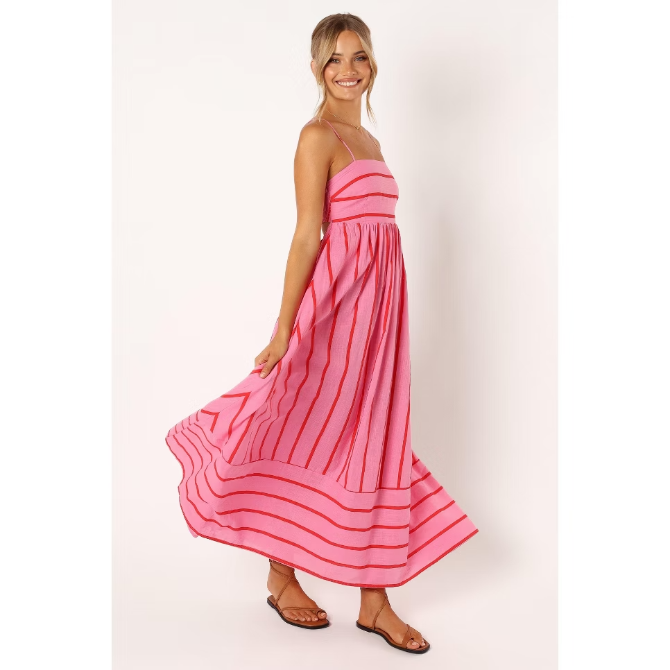 Versatile striped maxi skirt