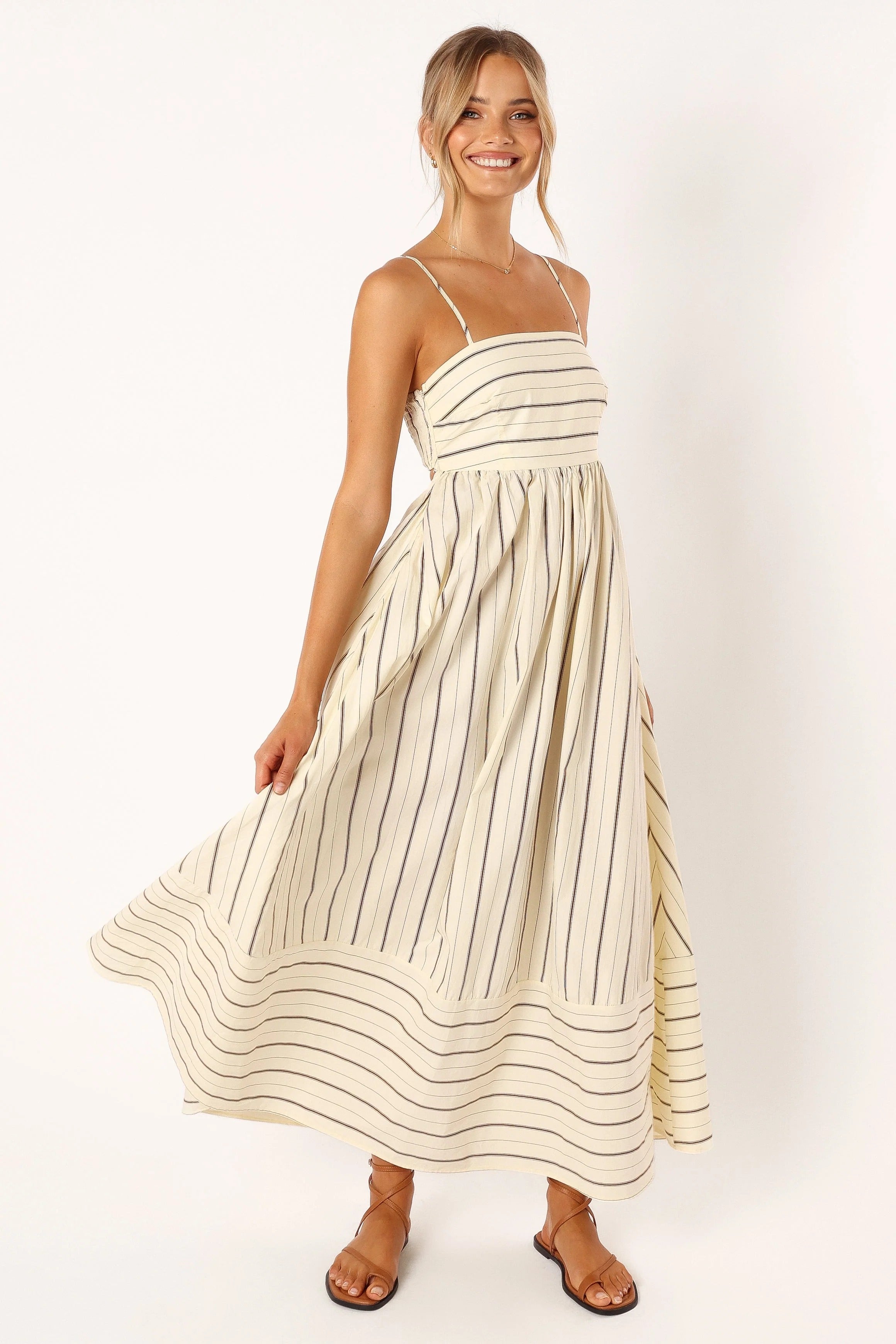 Versatile striped maxi skirt