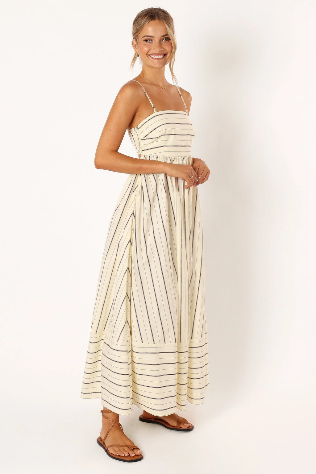 Versatile striped maxi skirt