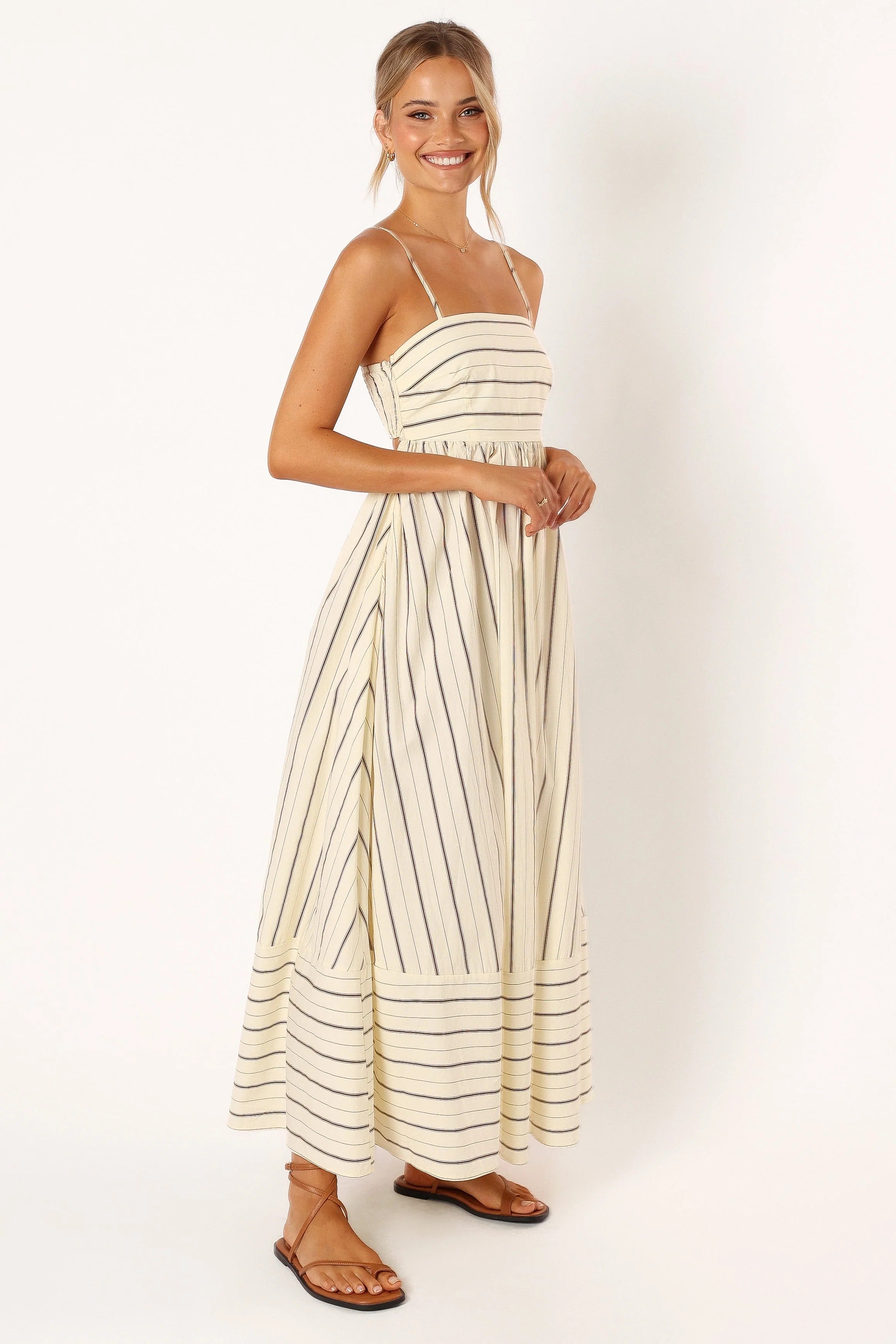 Versatile striped maxi skirt