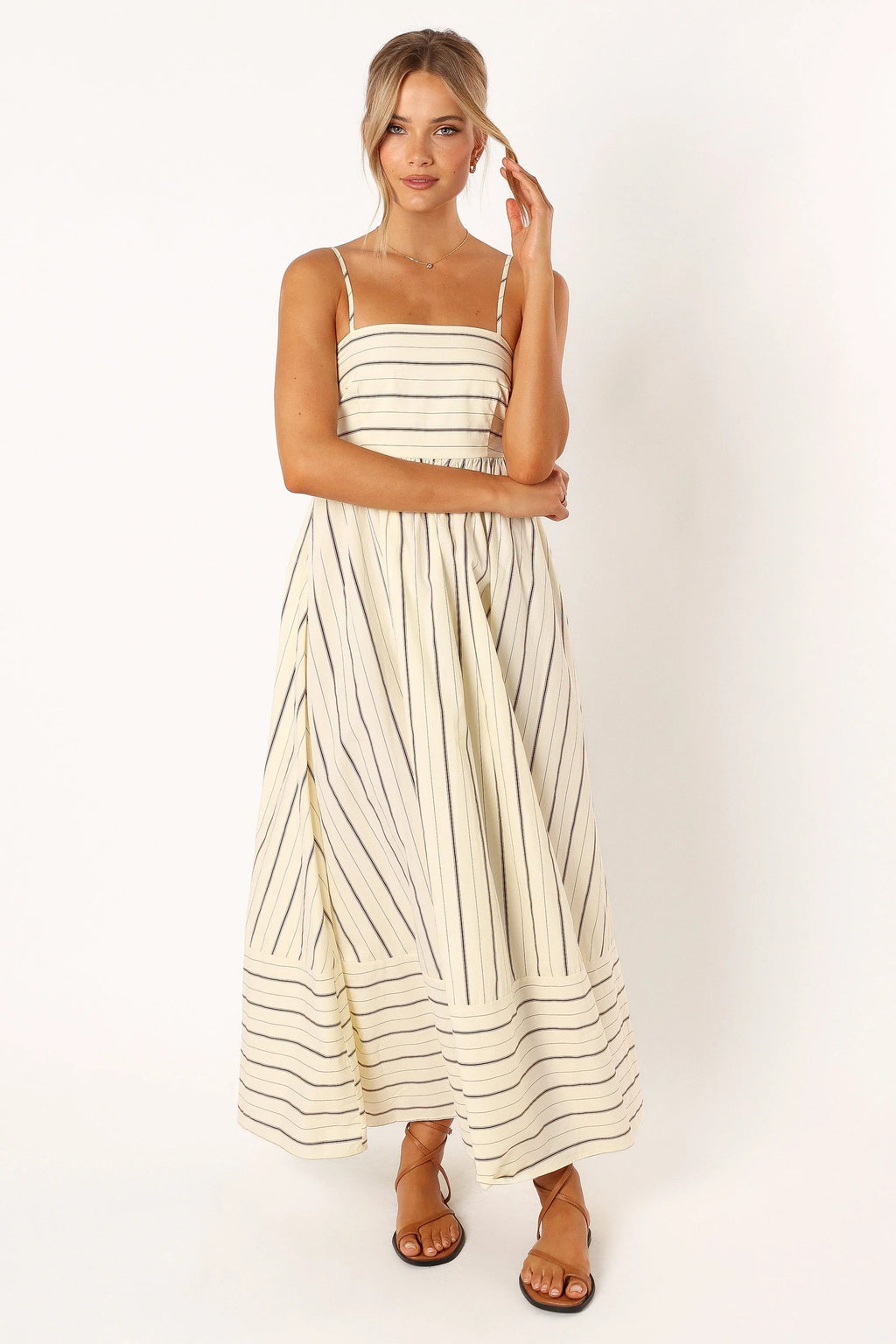 Versatile striped maxi skirt