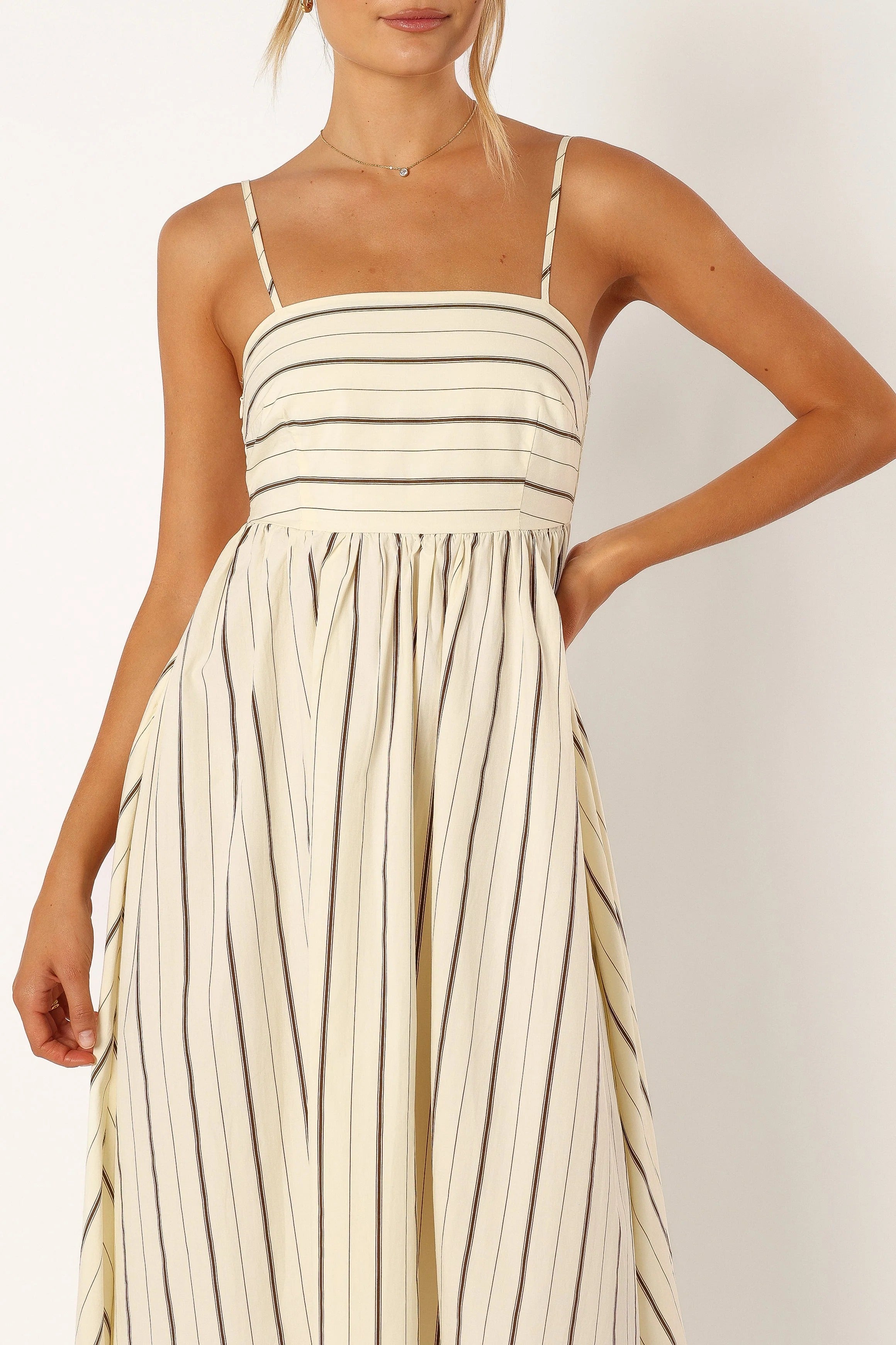 Versatile striped maxi skirt
